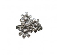 R002113 Handmade Sterling Silver Ring Flower Genuine Solid Stamped 925 Empress